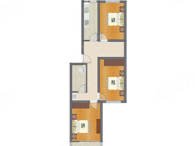 2室1厅 96.90平米户型图