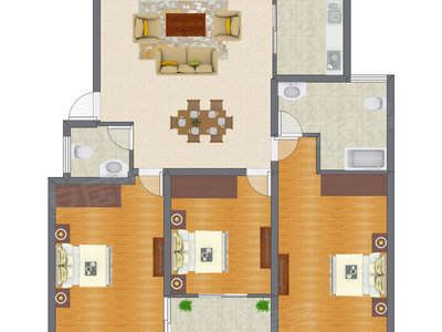 3室2厅 118.50平米