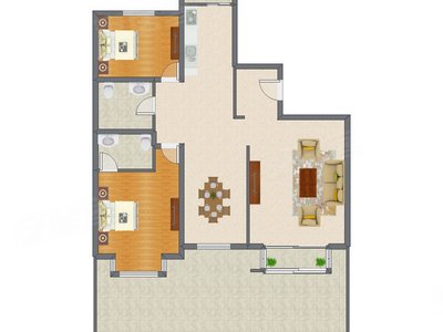 3室2厅 132.18平米
