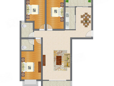 3室2厅 148.93平米户型图