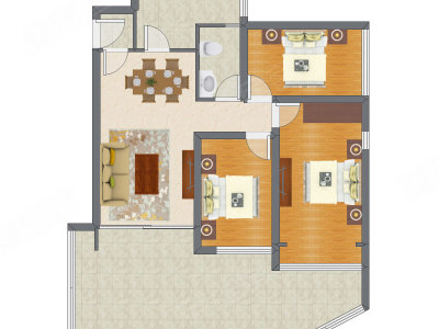 3室2厅 90.95平米