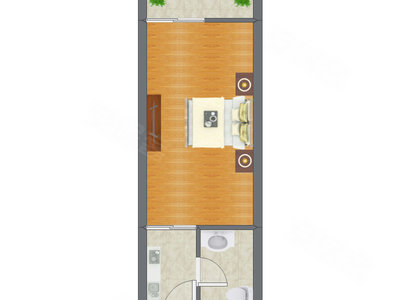 1室0厅 45.40平米户型图