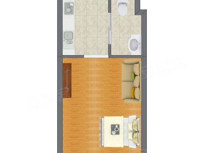 1室0厅 39.35平米