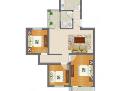 3室1厅 93.99平米