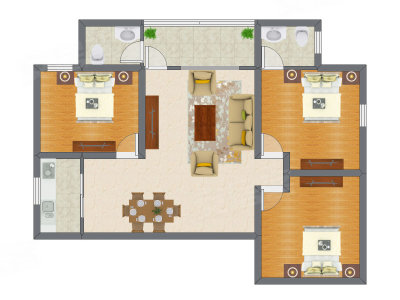3室2厅 88.30平米