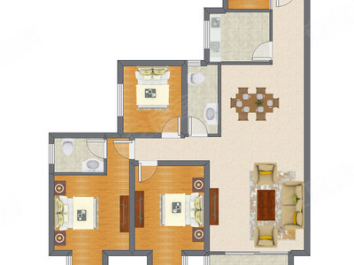 3室2厅 140.91平米