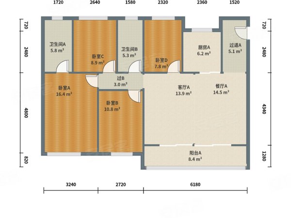 苏州吴中城南晴翠璟园晴翠璟园 4室2厅1卫