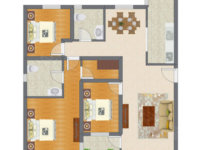 3室2厅 148.10平米