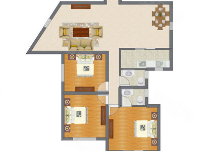 3室2厅 132.75平米