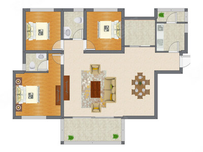 3室2厅 97.50平米