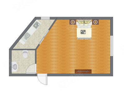 1室0厅 47.75平米户型图