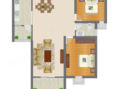 2室2厅 76.39平米