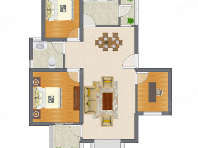 3室2厅 90.53平米