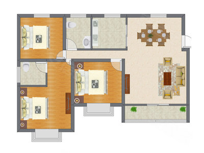 3室2厅 83.85平米