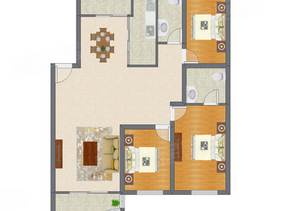 3室2厅 134.34平米