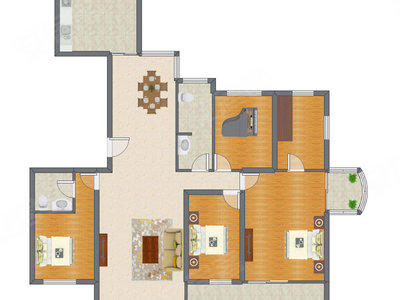 4室2厅 188.50平米
