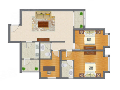 3室1厅 100.23平米户型图