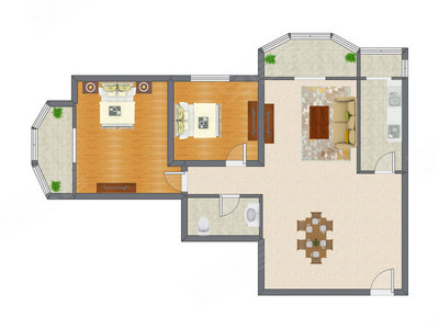 2室2厅 120.16平米