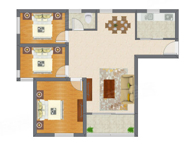 3室2厅 99.66平米