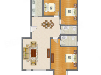 3室2厅 137.10平米户型图