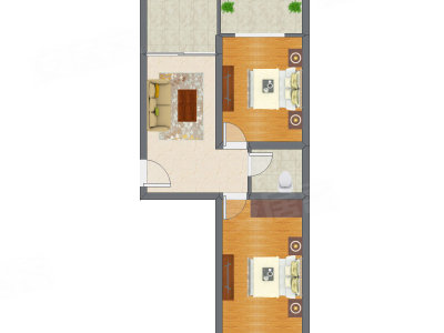 2室1厅 73.28平米
