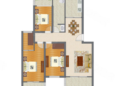 3室2厅 99.60平米