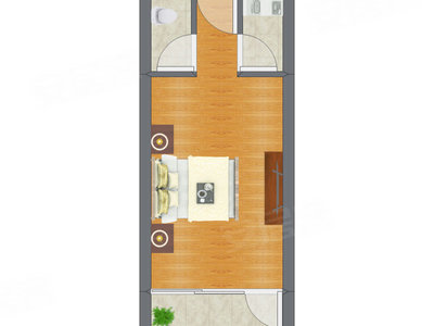 1室0厅 30.97平米户型图