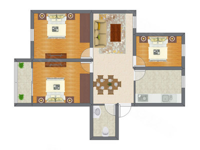 3室2厅 69.85平米