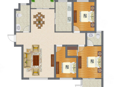 3室2厅 414.00平米