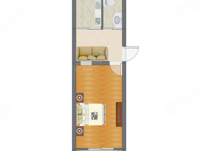 1室1厅 41.60平米