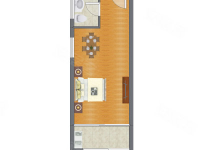 1室0厅 44.47平米