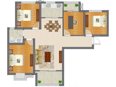 4室2厅 101.00平米