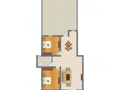 2室2厅 152.78平米户型图