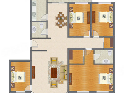 4室2厅 201.96平米