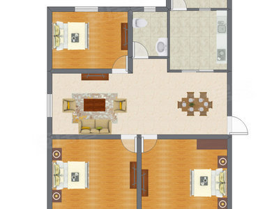 3室1厅 86.00平米户型图