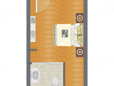 1室0厅 26.56平米户型图