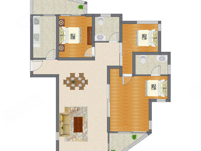 3室2厅 144.55平米