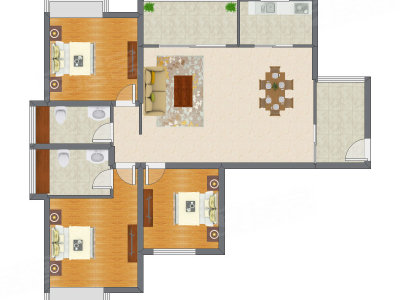 3室2厅 123.24平米