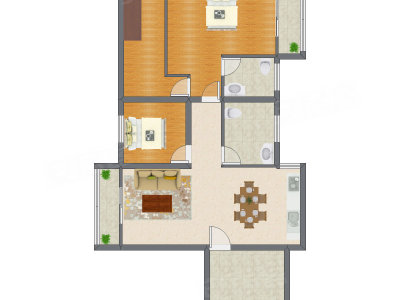 3室2厅 105.14平米