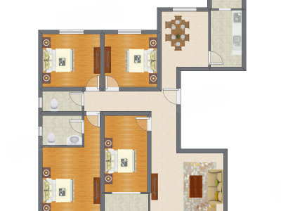 4室2厅 173.89平米户型图