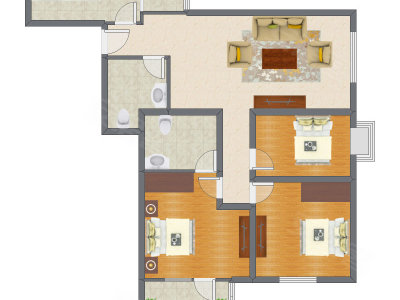 3室1厅 86.75平米