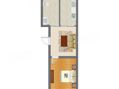 1室1厅 41.91平米