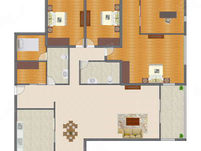 3室2厅 245.90平米户型图