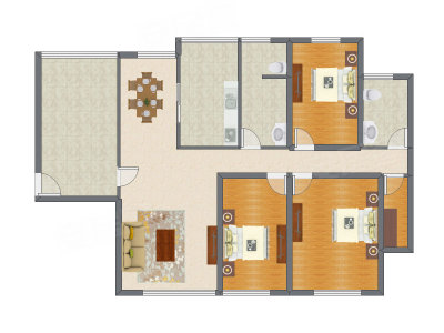 3室2厅 150.11平米