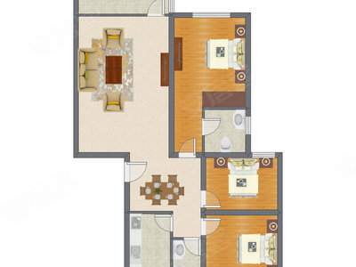 3室2厅 110.12平米户型图