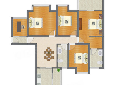 4室1厅 117.60平米