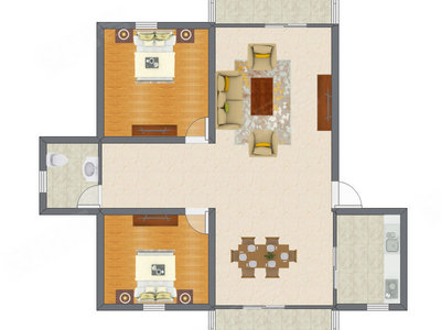 2室2厅 95.94平米