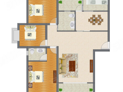 3室2厅 142.10平米