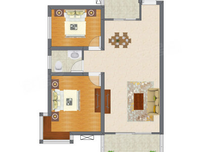 2室2厅 78.30平米户型图