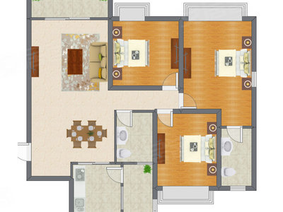 3室2厅 125.00平米